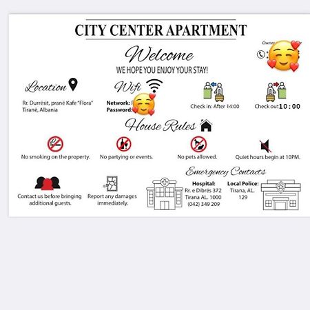 City Center Apartment Kafe Flora 地拉那 外观 照片